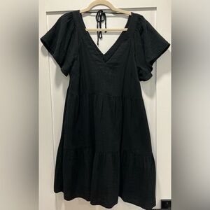 Old Navy Black V-Neck Dress with pockets